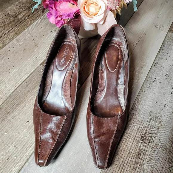 Connie Brown Streep2 Leather Pointy High Heel Classic Pumps US Sz 7M 3" Heel - Picture 1 of 15
